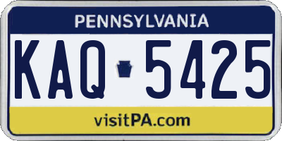 PA license plate KAQ5425
