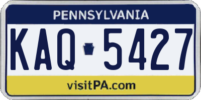 PA license plate KAQ5427