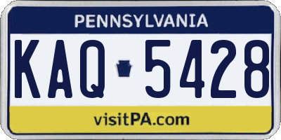PA license plate KAQ5428