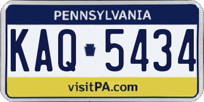 PA license plate KAQ5434