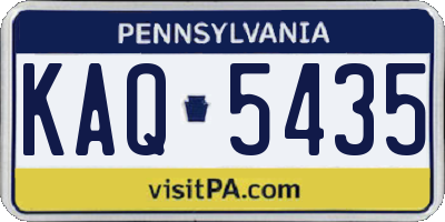PA license plate KAQ5435
