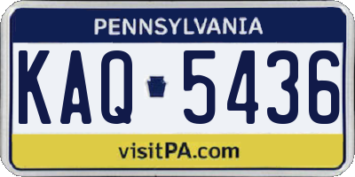 PA license plate KAQ5436
