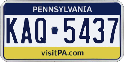 PA license plate KAQ5437