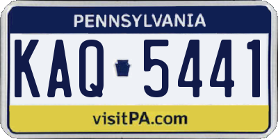 PA license plate KAQ5441