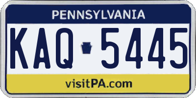 PA license plate KAQ5445