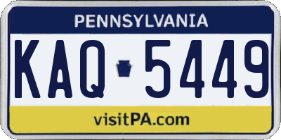 PA license plate KAQ5449