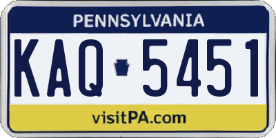 PA license plate KAQ5451