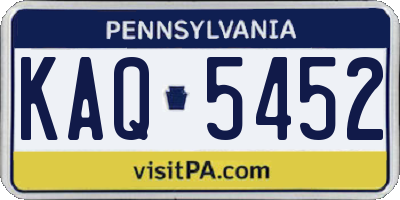 PA license plate KAQ5452