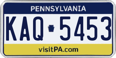 PA license plate KAQ5453