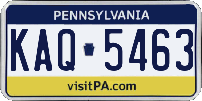 PA license plate KAQ5463