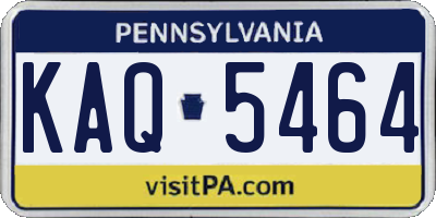 PA license plate KAQ5464
