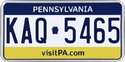 PA license plate KAQ5465