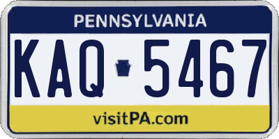 PA license plate KAQ5467