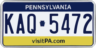 PA license plate KAQ5472
