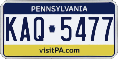 PA license plate KAQ5477