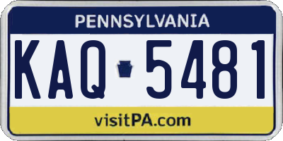 PA license plate KAQ5481