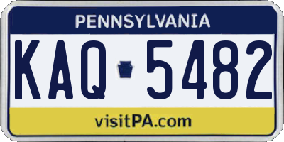 PA license plate KAQ5482