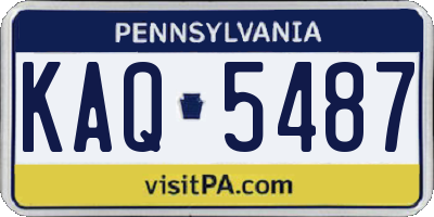 PA license plate KAQ5487