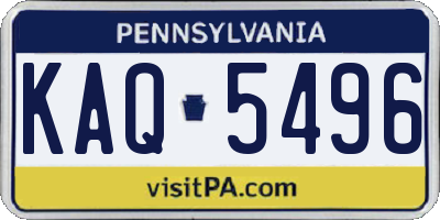 PA license plate KAQ5496
