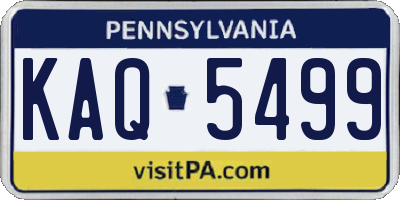 PA license plate KAQ5499