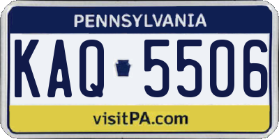 PA license plate KAQ5506