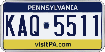 PA license plate KAQ5511