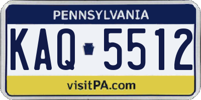 PA license plate KAQ5512