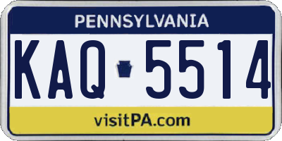PA license plate KAQ5514