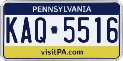 PA license plate KAQ5516