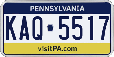 PA license plate KAQ5517