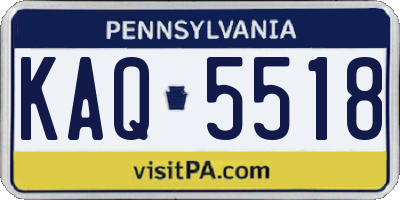 PA license plate KAQ5518