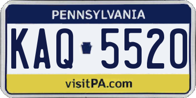 PA license plate KAQ5520