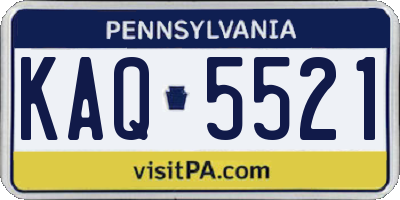PA license plate KAQ5521
