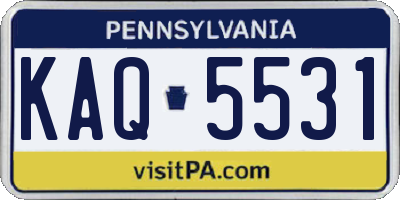 PA license plate KAQ5531