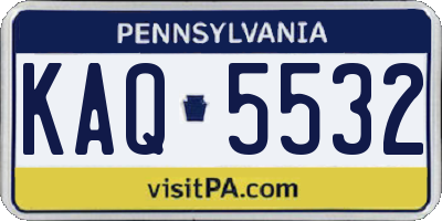 PA license plate KAQ5532