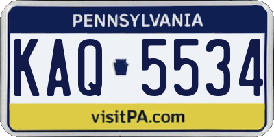 PA license plate KAQ5534