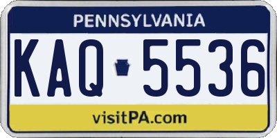 PA license plate KAQ5536