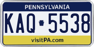 PA license plate KAQ5538