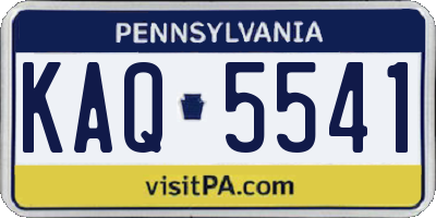 PA license plate KAQ5541