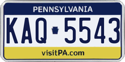PA license plate KAQ5543