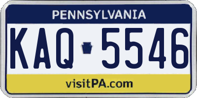 PA license plate KAQ5546