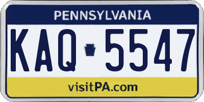 PA license plate KAQ5547