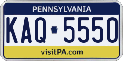 PA license plate KAQ5550