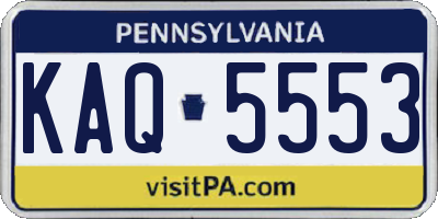 PA license plate KAQ5553