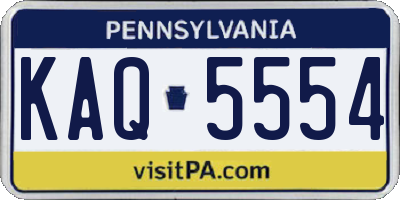 PA license plate KAQ5554