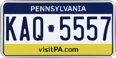 PA license plate KAQ5557