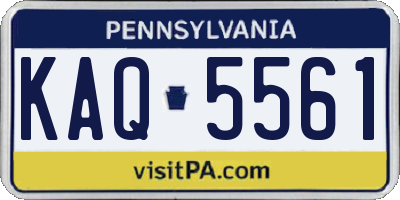 PA license plate KAQ5561