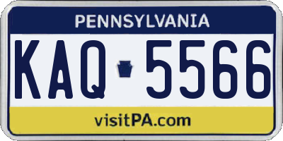 PA license plate KAQ5566