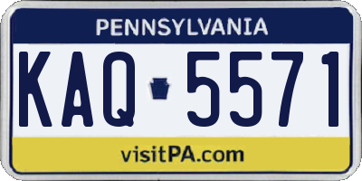 PA license plate KAQ5571