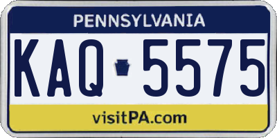 PA license plate KAQ5575
